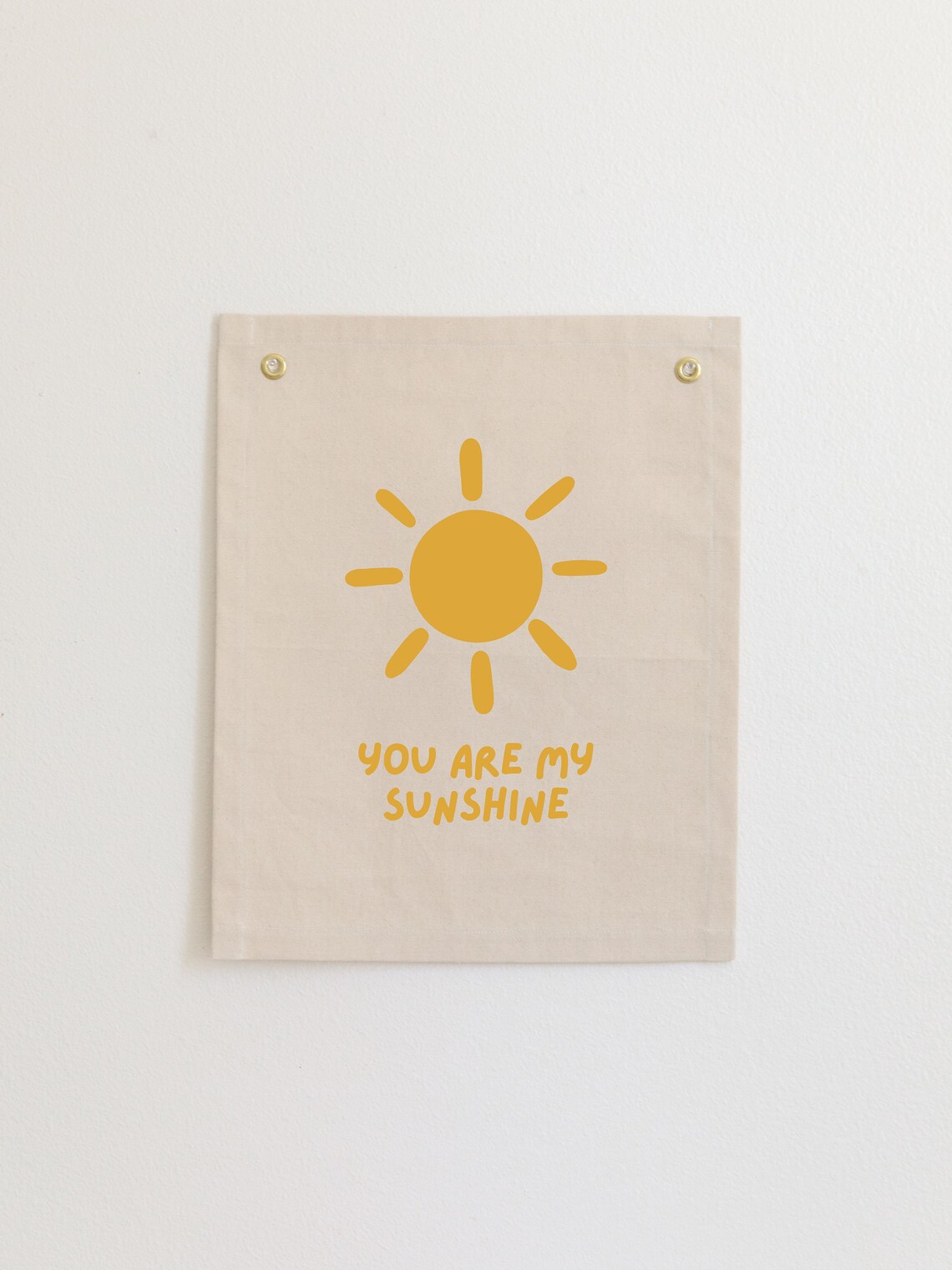 You Are My Sunshine Happy Sun Canvas Flag Wall Art for Kids Room