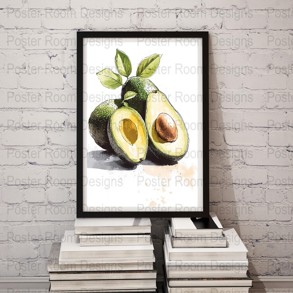 Avocado Art Print Watercolor Avocado Wall Art Kitchen Decor Fruit Illustration Avocado Poster Art