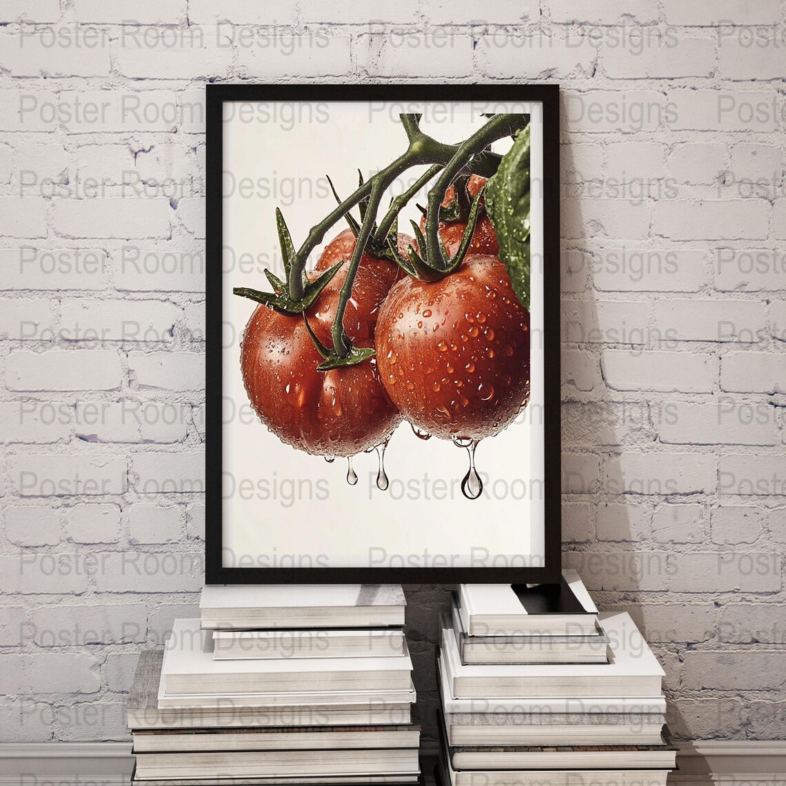 Fresh Garden Tomatoes Wall Art Print Kitchen Decor Tomato Art Photography Red Tomatoes On Vine Water Droplets