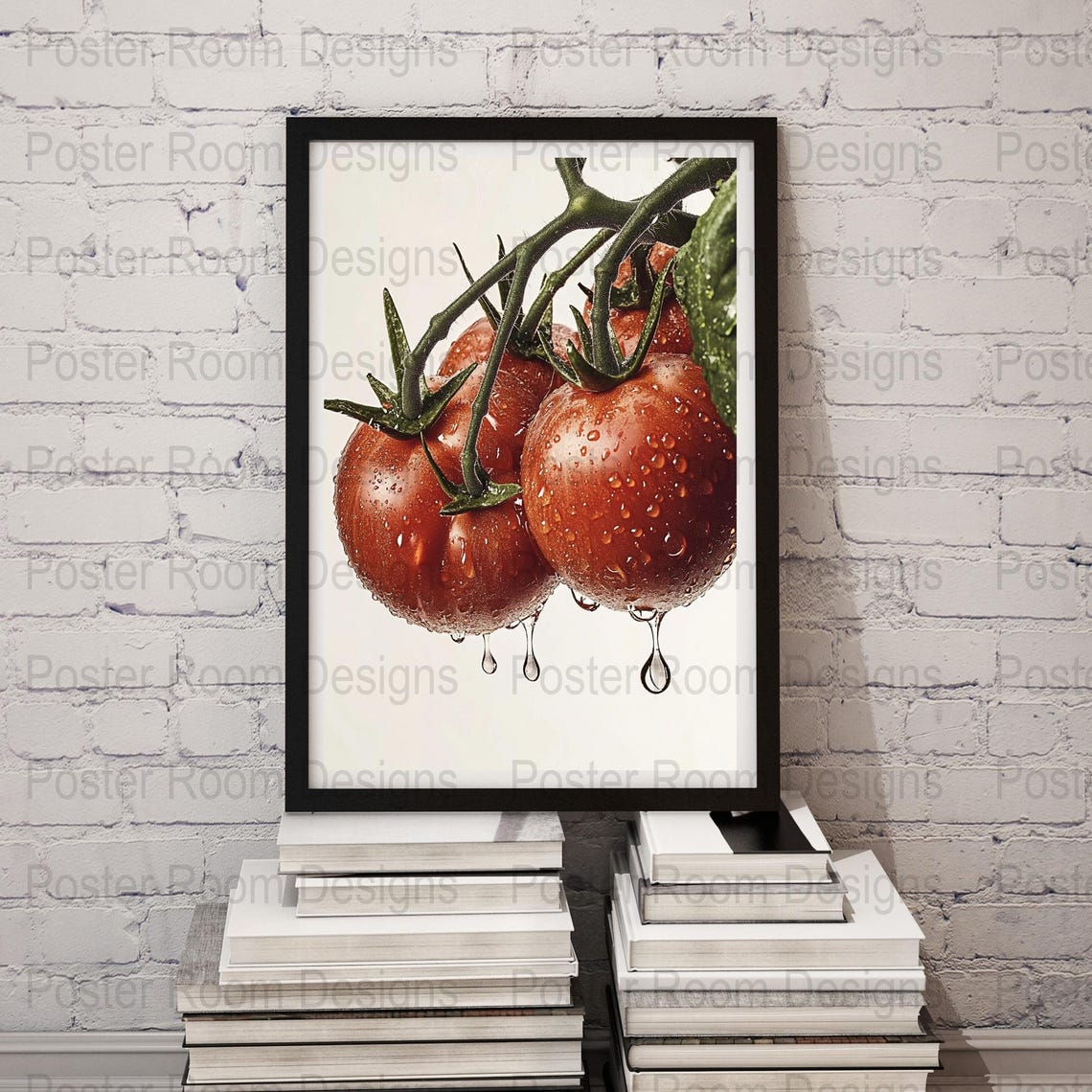 Fresh Red Tomatoes on the Vine Close-Up Photography Wall Poster