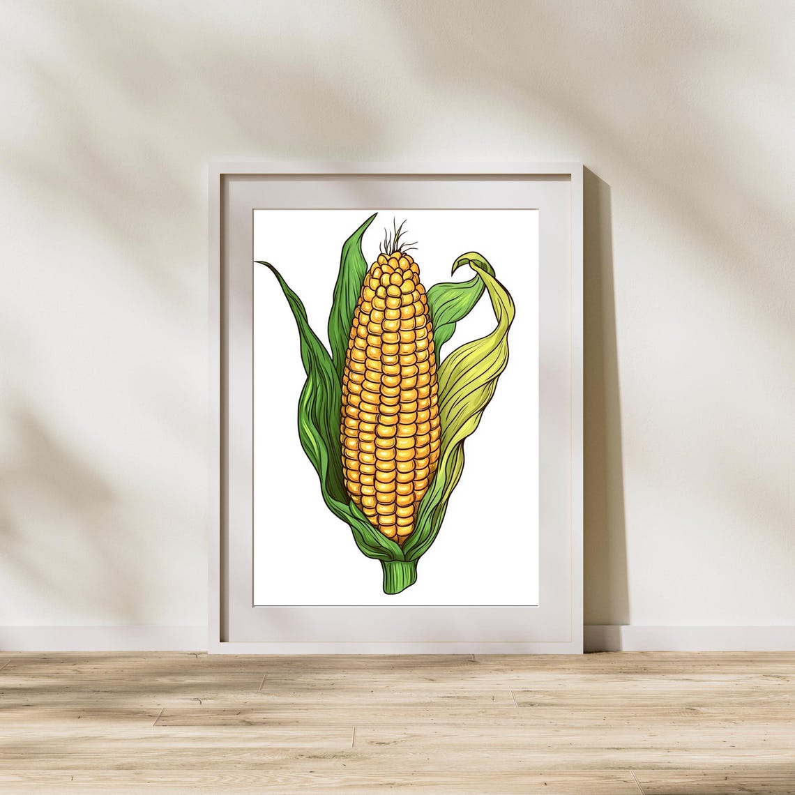 Sweet Corn On The Cob Country Kitchen Illustration Wall Poster - Image 2