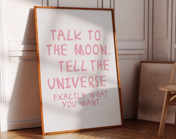Talk To The Moon Print Retro Trendy Dorm Decor