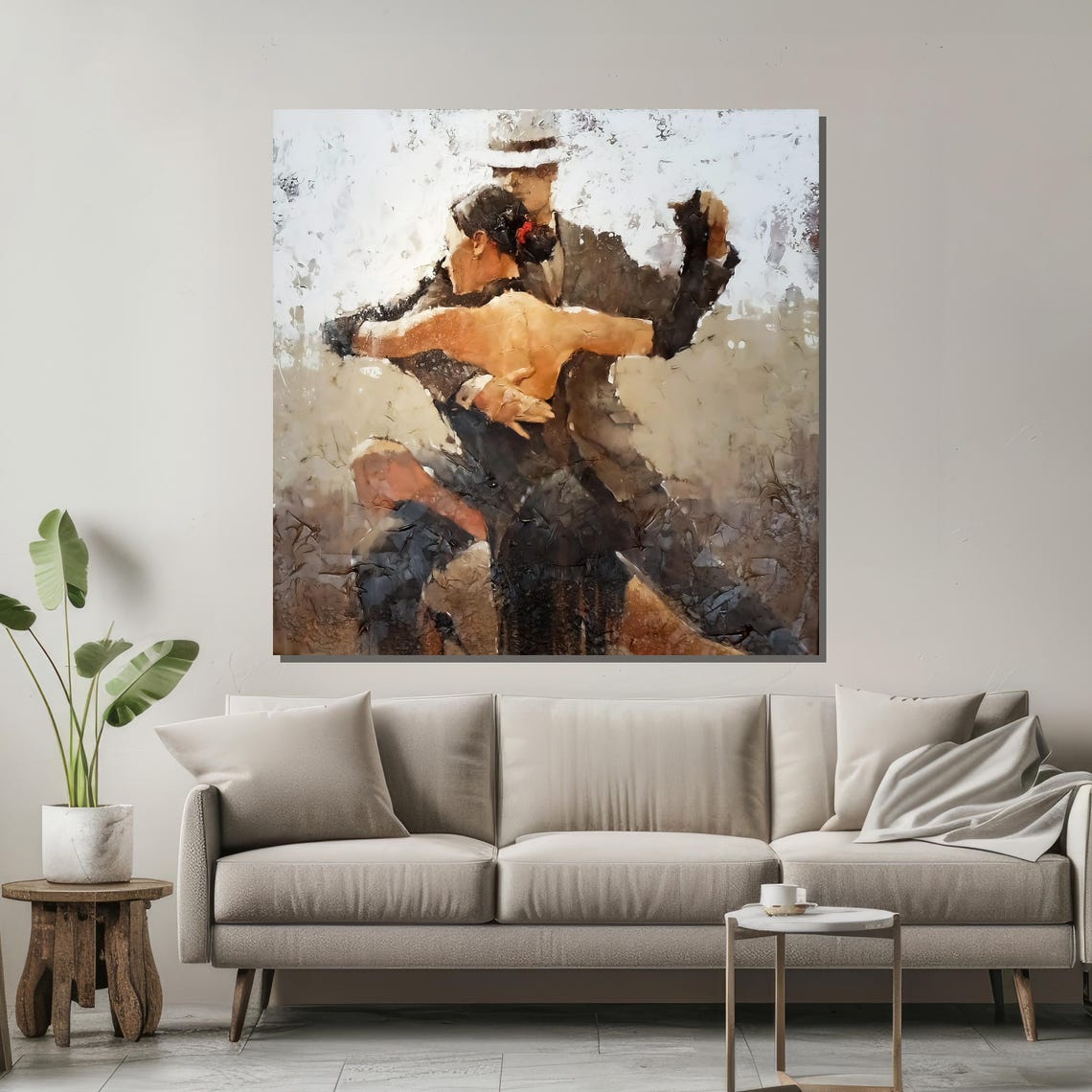 Elegant Tango Couple Art Modern Abstract Dance Wall Decor For Living Room Or Office - Image 2