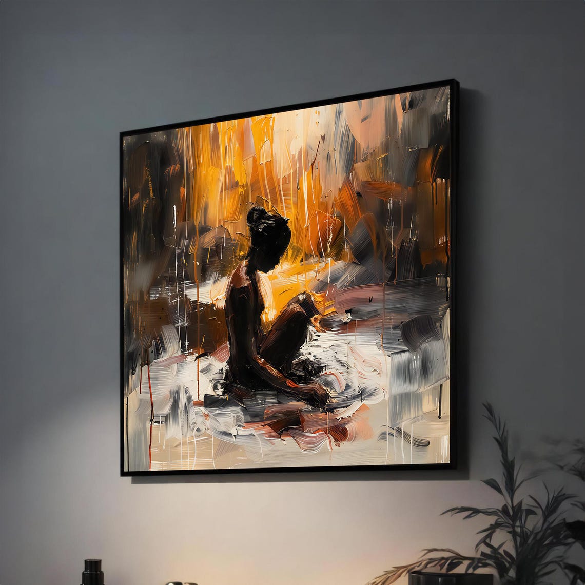 Modern Abstract Nude Wall Art Serene And Expressive Painting In Warm Tones For Living Room Or Bedroom Home Decor