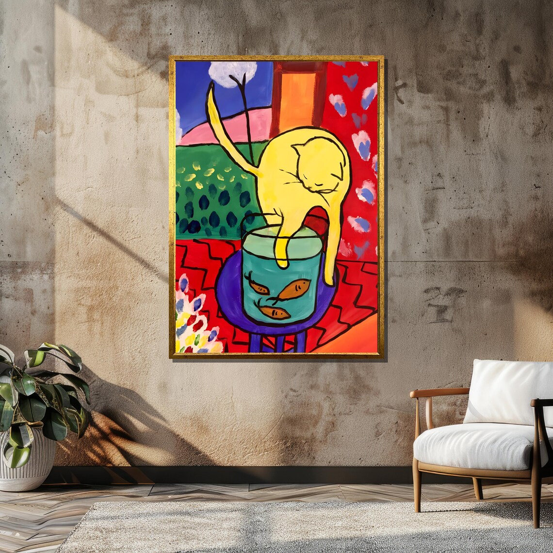 Henri Matisse Yellow Cat with Red Fish Bowl Fauvist Art Poster - Image 6