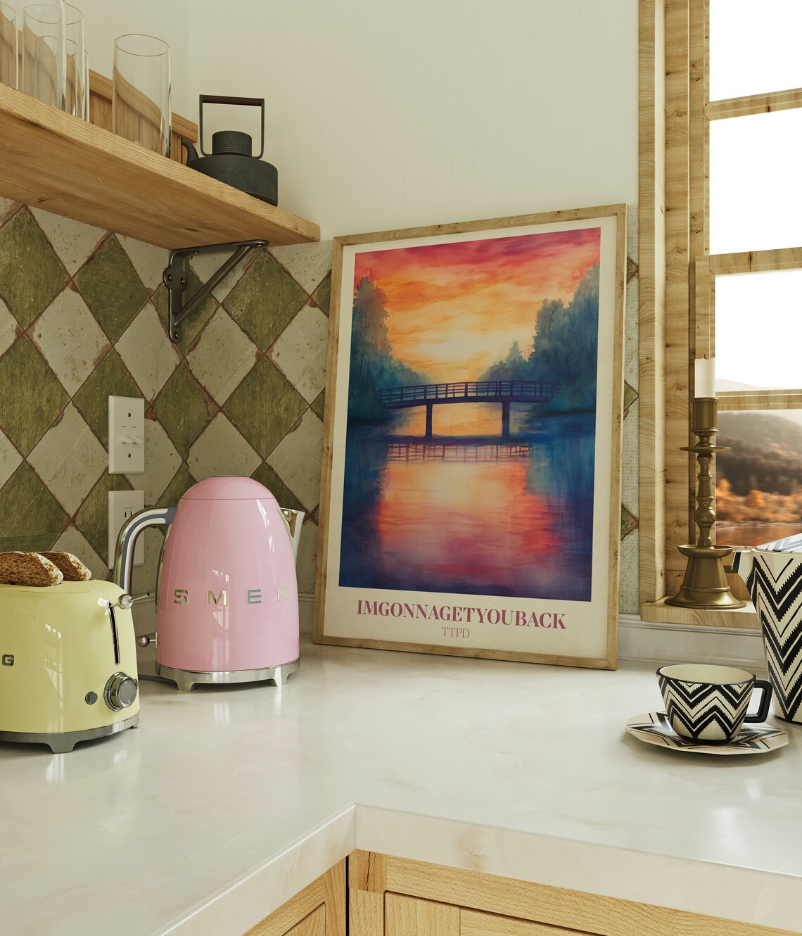 Taylor Swift I'm Gonna Get You Back TTPD Sunset Bridge Watercolor Poster