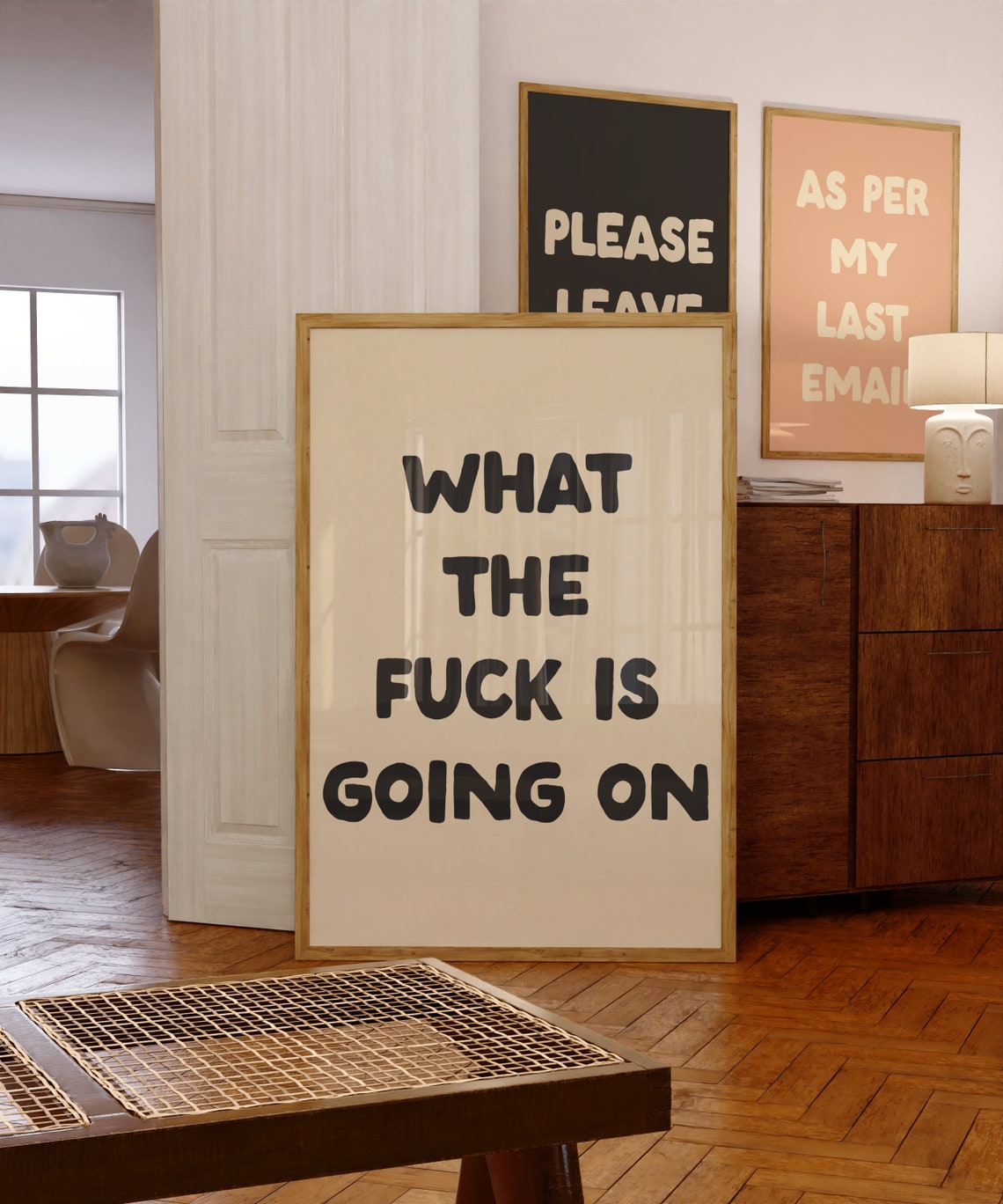 What The Fuck Is Going On Funny Bold Typography Humor Poster