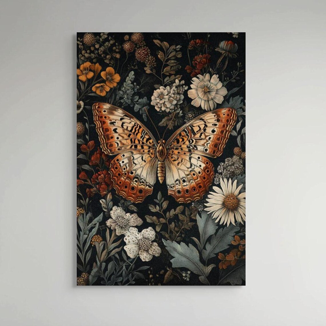 Moody Butterfly Dark Academia Botanical Wildflower Vintage Poster - Image 6