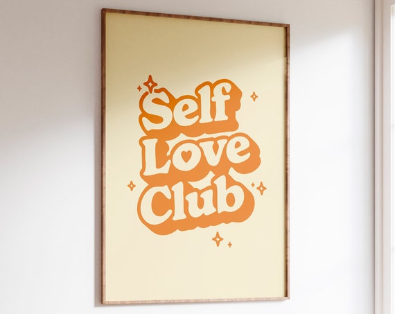Self Love Affirmations Wall Art Print Positive Quote Print Positivity Print Self Care Gift Empowerment Print Retro Quote Print