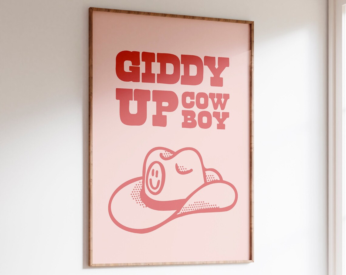 Retro Cowboy Print Western Wall Art Retro Cowboy Hat Poster Wild West Print Cowgirl Quote Art Print Retro Howdy Wall Art Retro Print