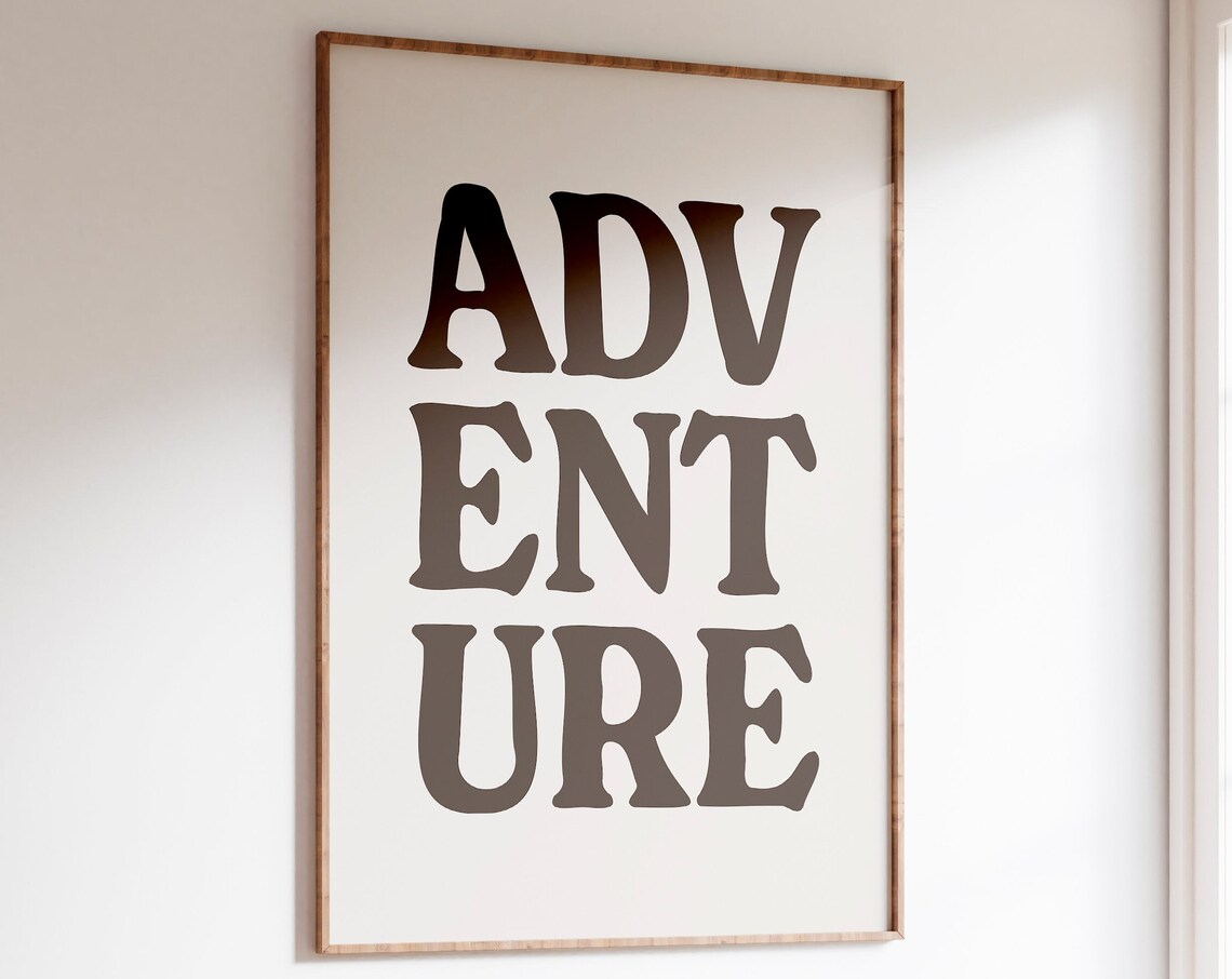 Adventure Retro Stacked Typography Minimalist Wall Decor Art Print