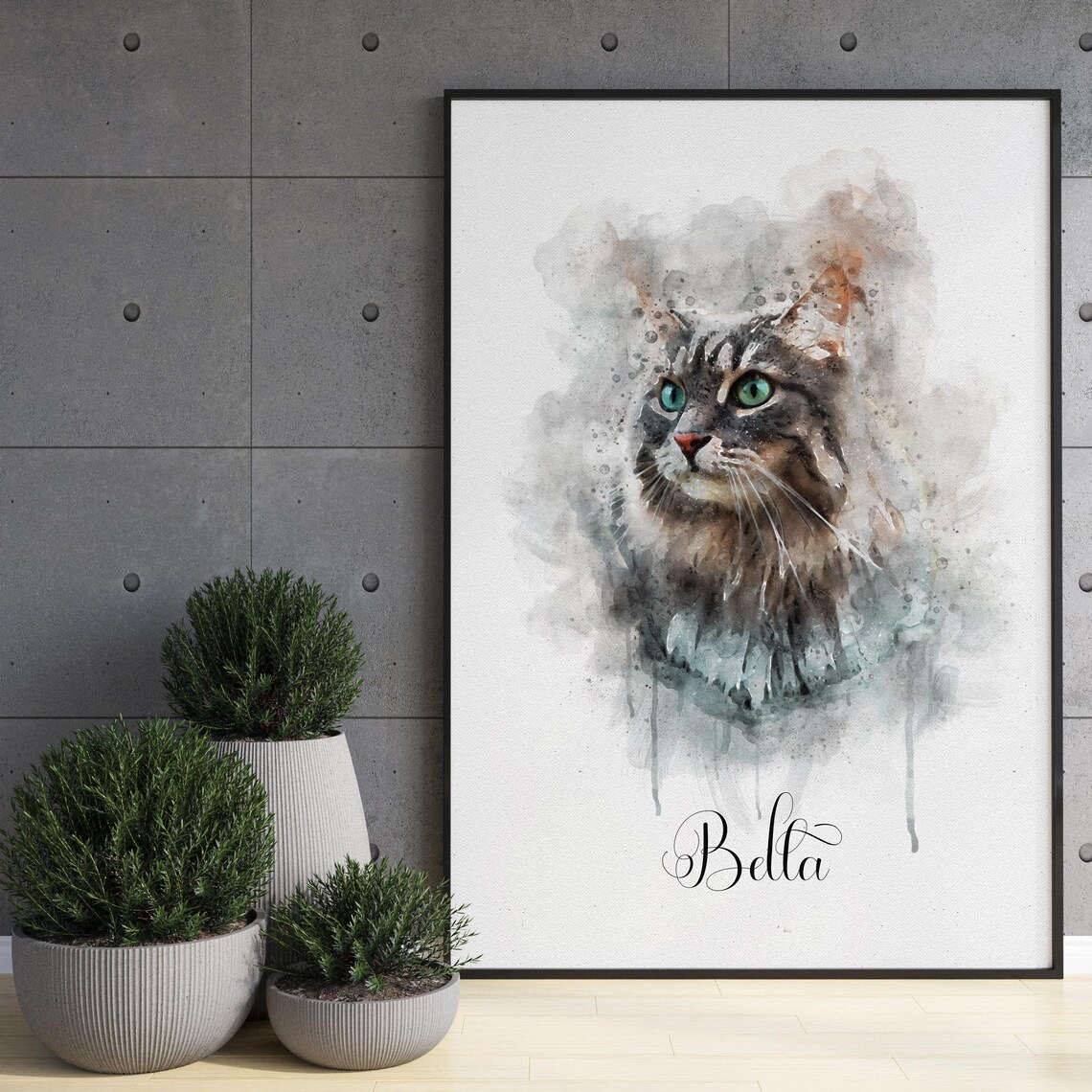 Personalised Pet Portrait Watercolour Pet Memorial Print