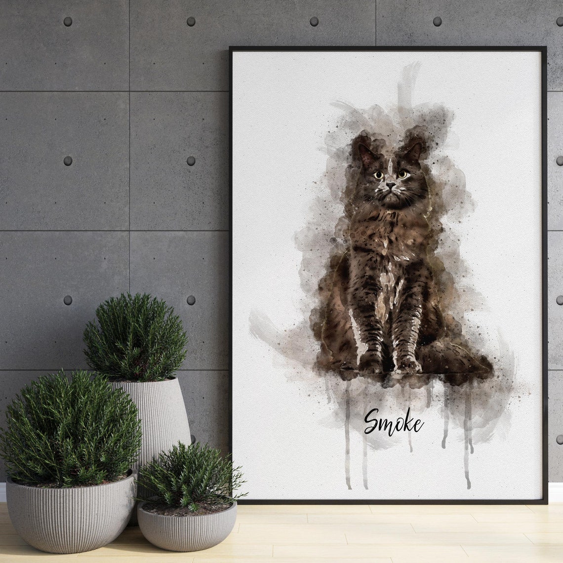 Watercolour Pet Portrait Personalised Pet Painting From Photo Pet Memorial Gift Pet Portrait Print Watercolour Wall Art Gift For Friend
