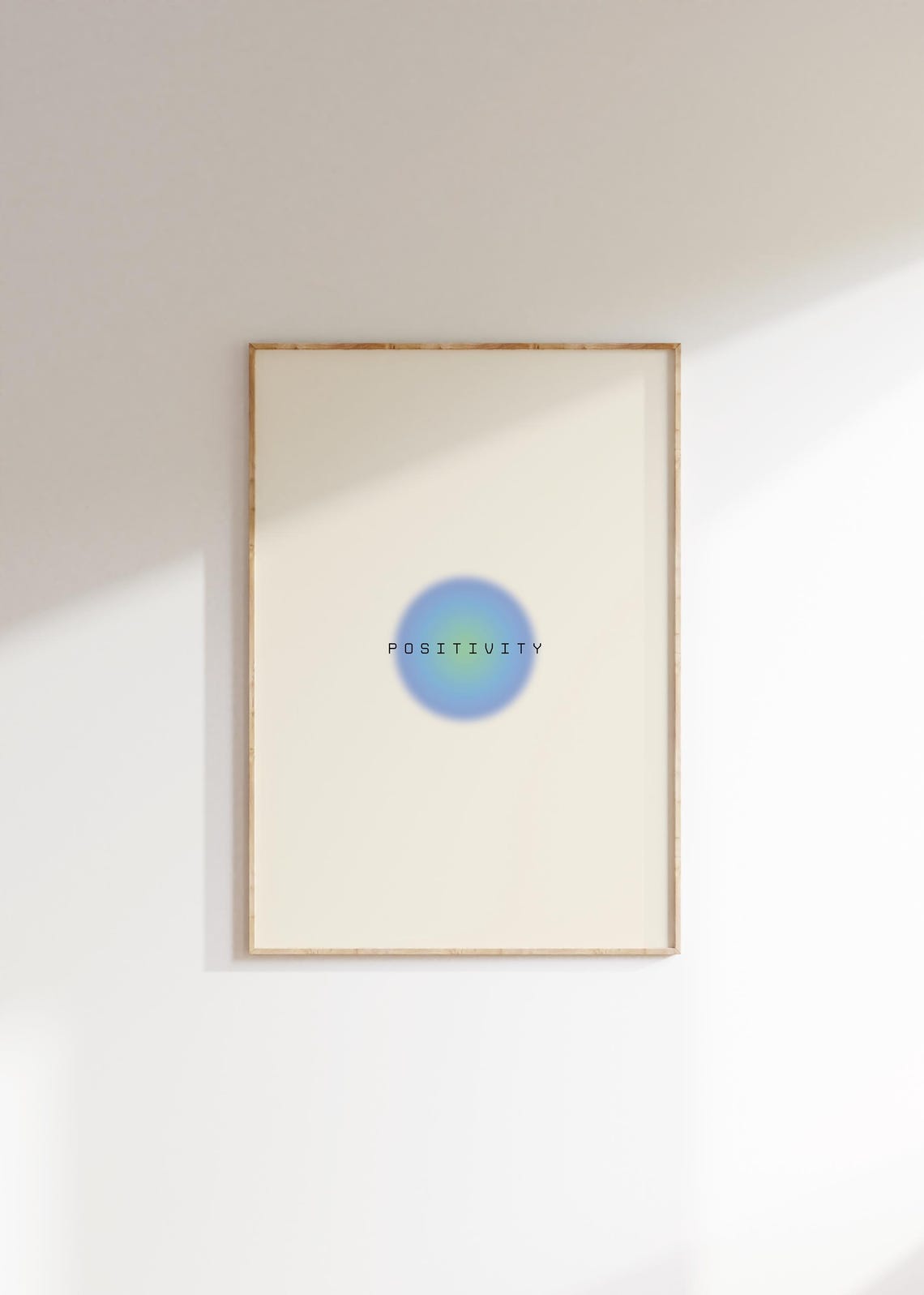 Positivity Aura Gradient Blue Minimal Daily Affirmation Wall Art