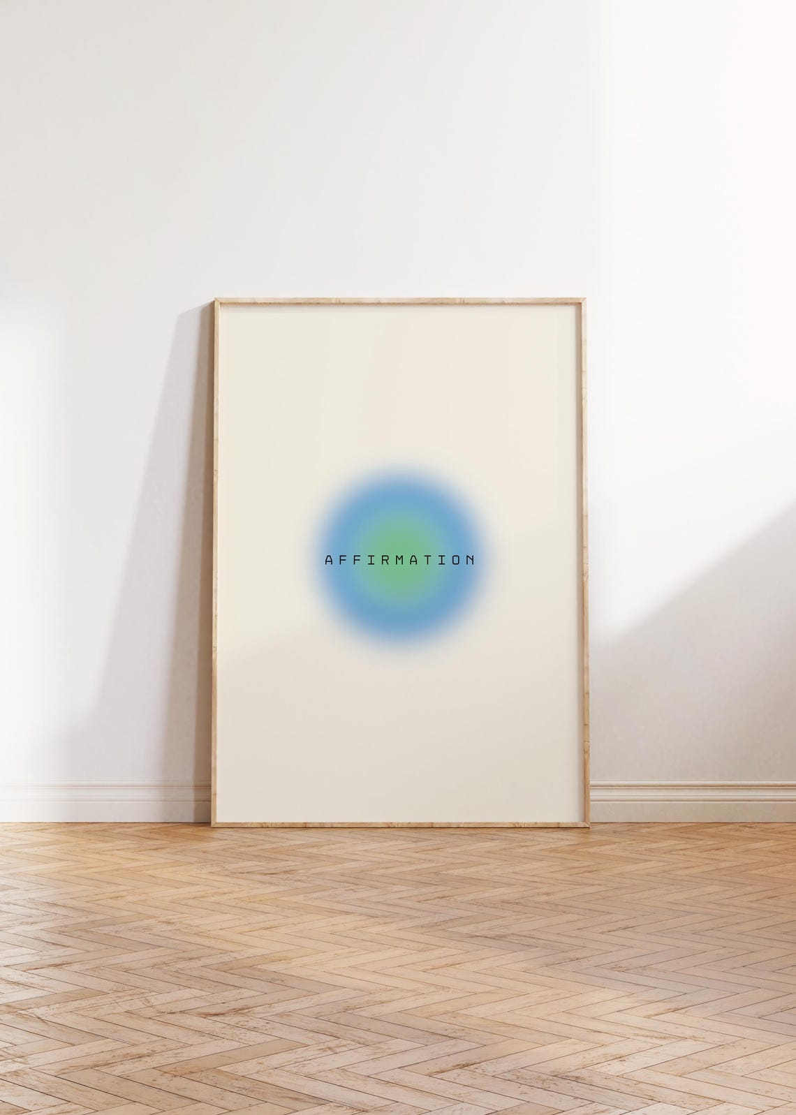 Affirmation Aura Gradient Blue Green Mindful Minimal Wall Art