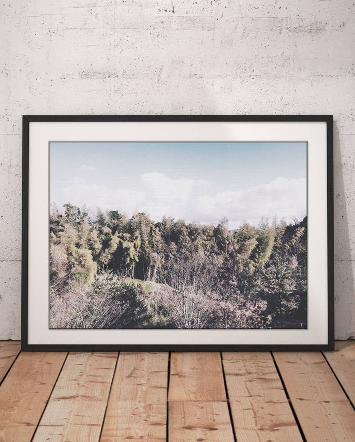 Pastel Mountain Forest Landscape Scenic Nature Photography Poster