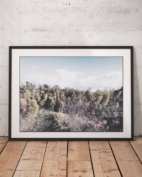 Mountain Art Print Pastel Color Art Print Forest Wall Art Minimalist Deco New Home Housewarming Gift