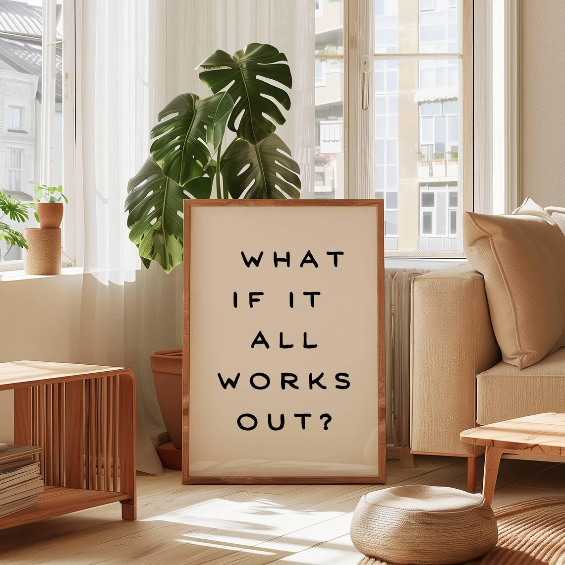 Handwritten What If It All Works Out Inspirational Quote Wall Poster - Image 4