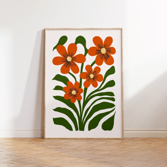 Eclectic Flowers Colorful Abstract Poster Print
