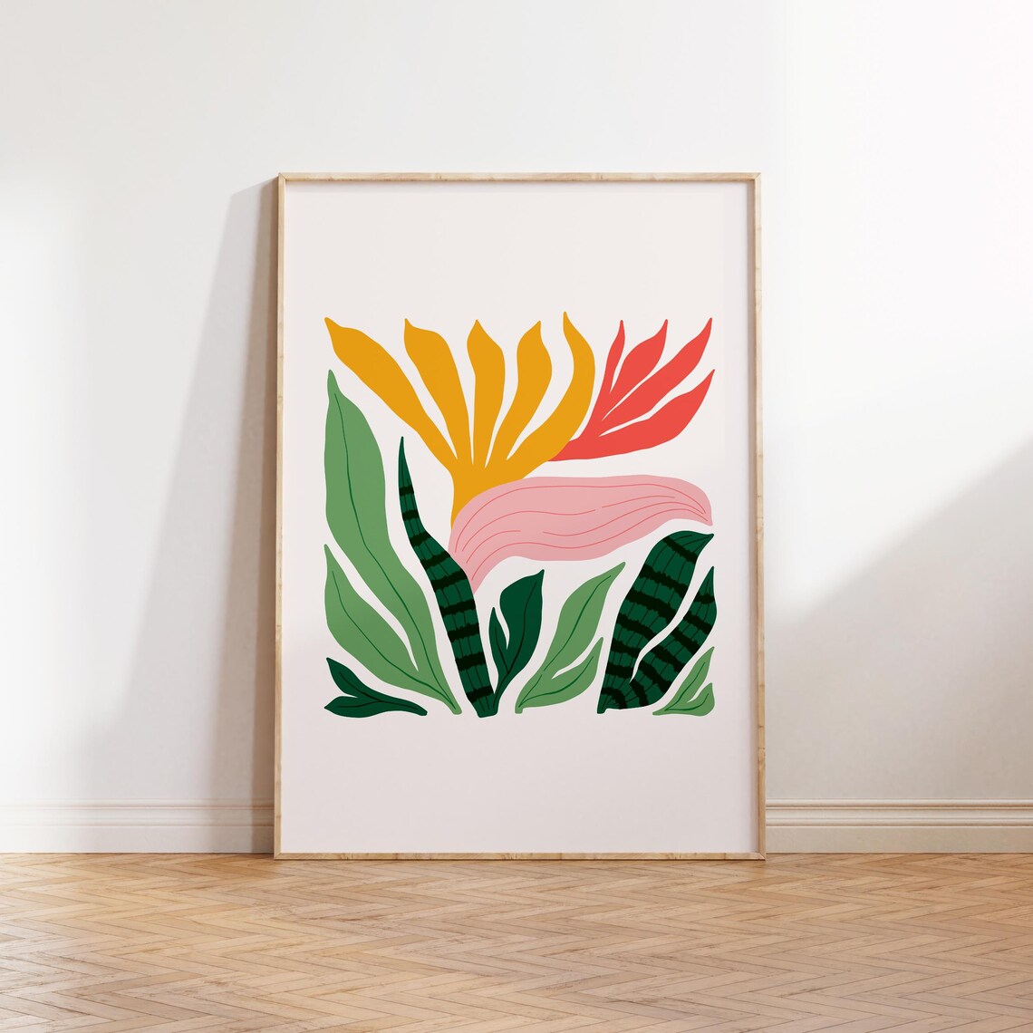 Jungle Flora Tropical Floral Wall Art Print