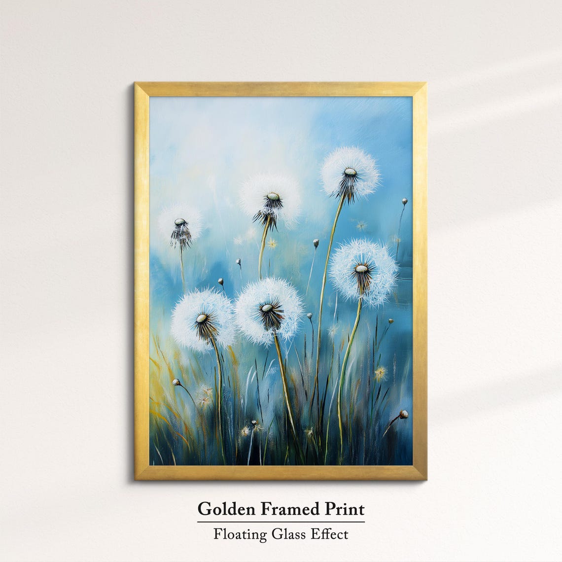 Dandelion Wishes Soft Blue Mist Botanical Meadow Wall Decor Poster - Image 5