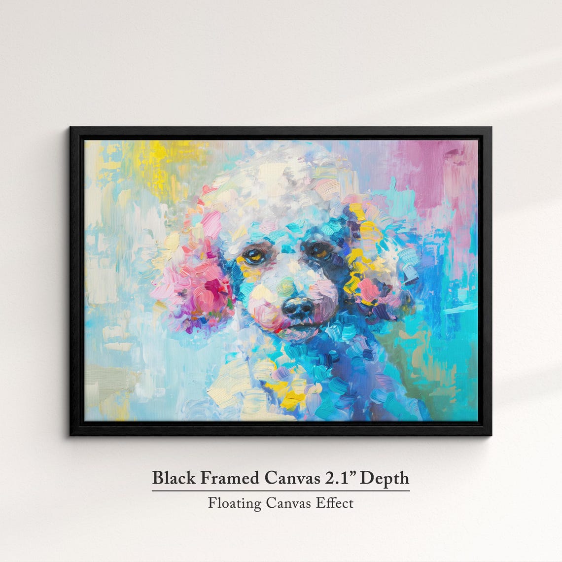 Colorful Abstract Poodle Puppy Oil Painting Pastel Art Poster - Image 2
