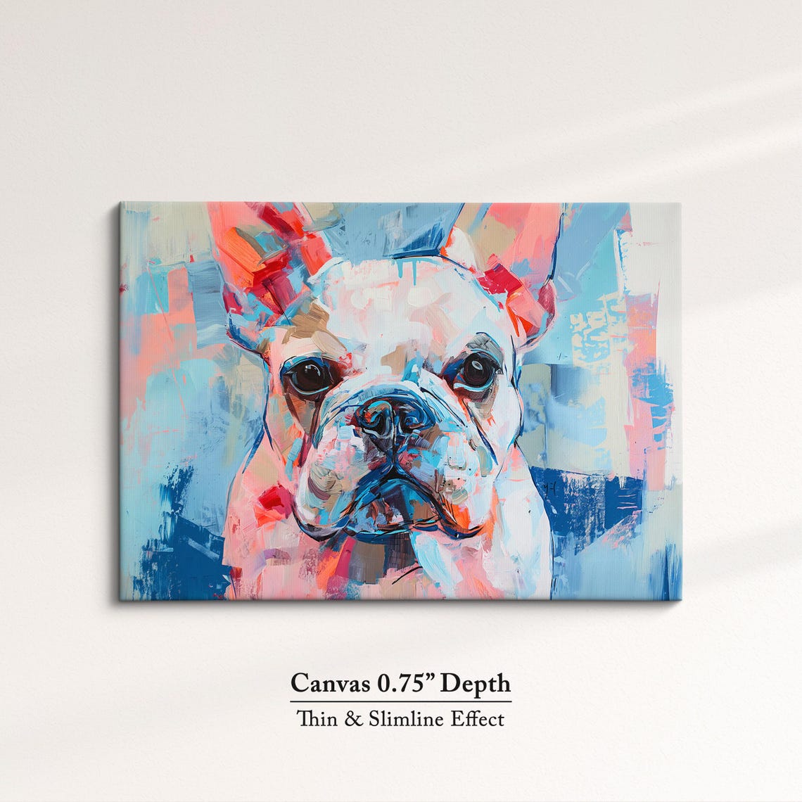 French Bulldog Bold Pop Art Pink Blue Abstract Dog Portrait Poster - Image 4