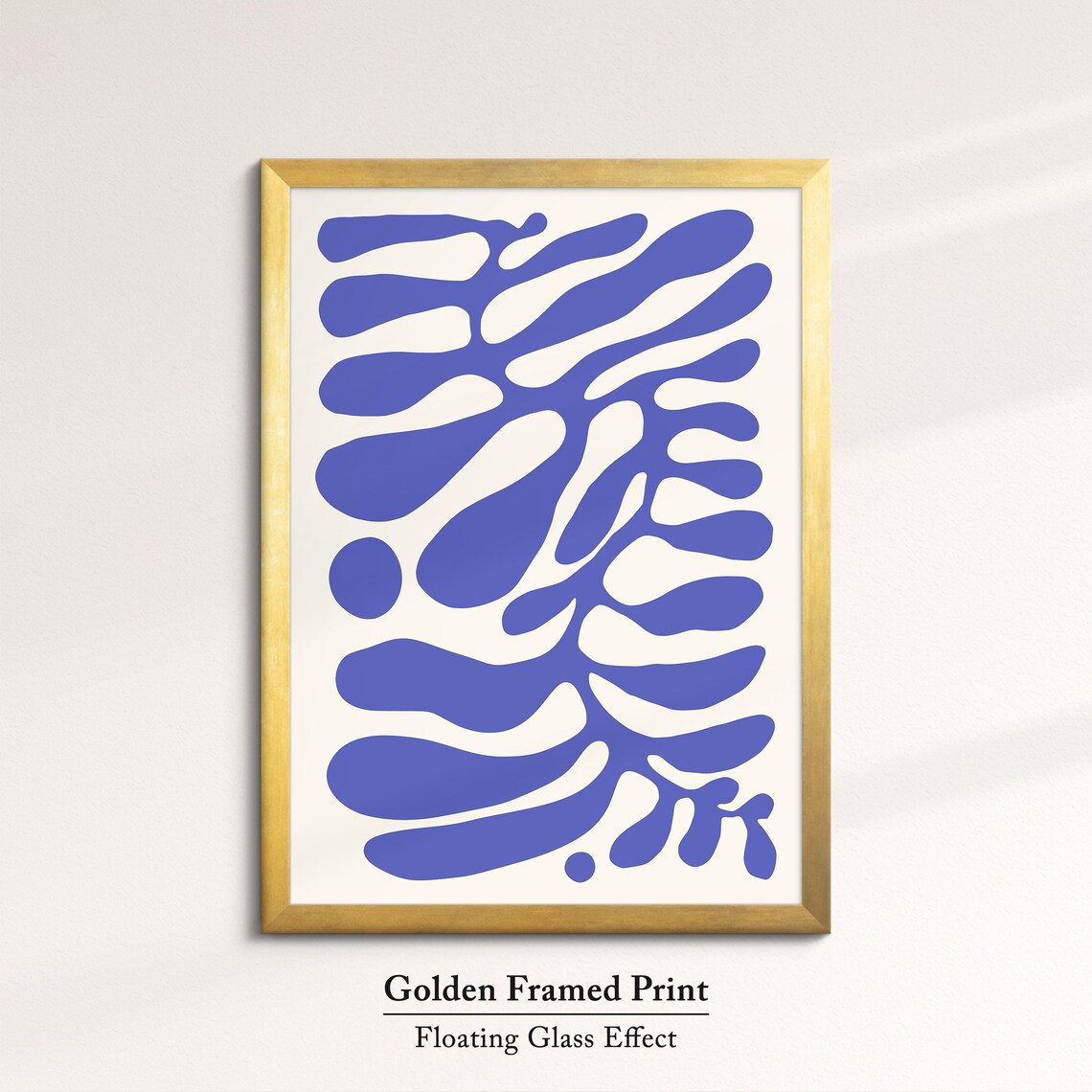 Blue Organic Shapes Abstract Art Matisse Style Modern Minimalist Wall Art Poster - Image 5