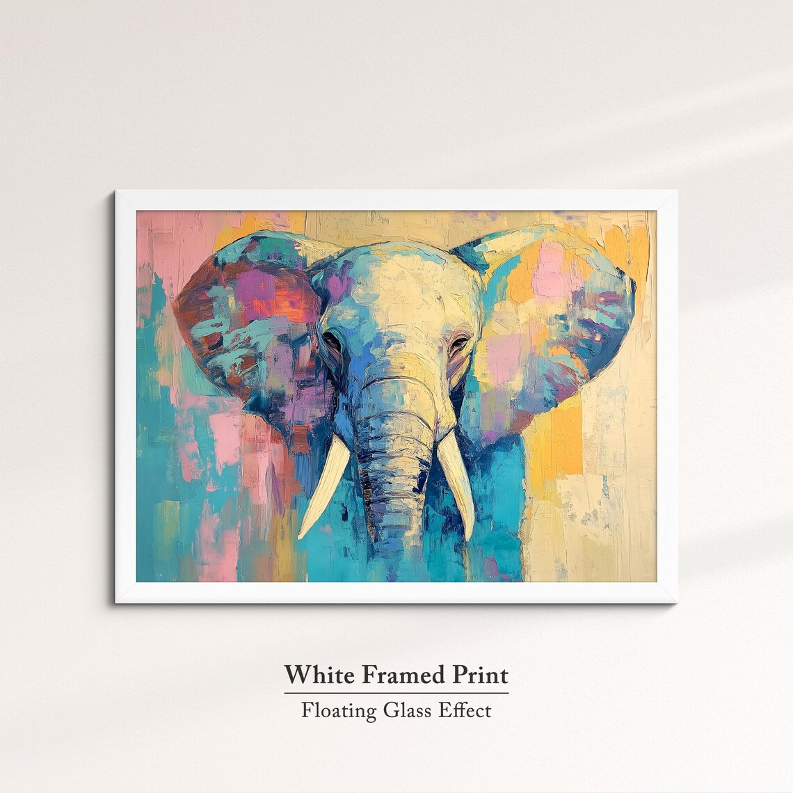 Elephant Front View Colorful Abstract Oil Painting Safari Wall Art Poster - Image 7