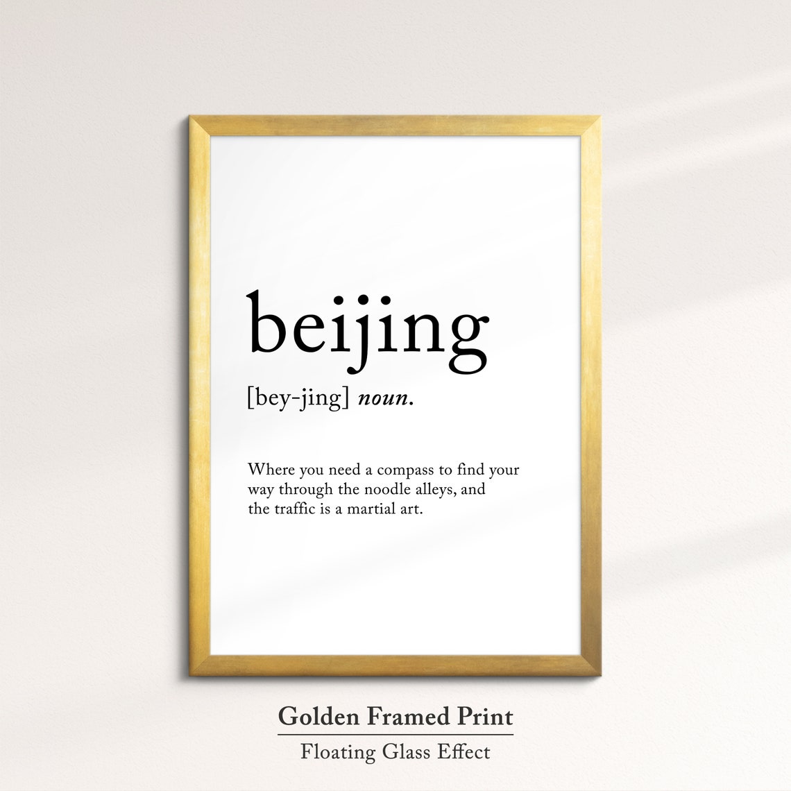 Beijing China Funny Dictionary Definition Quote Minimalist Wall Poster - Image 5