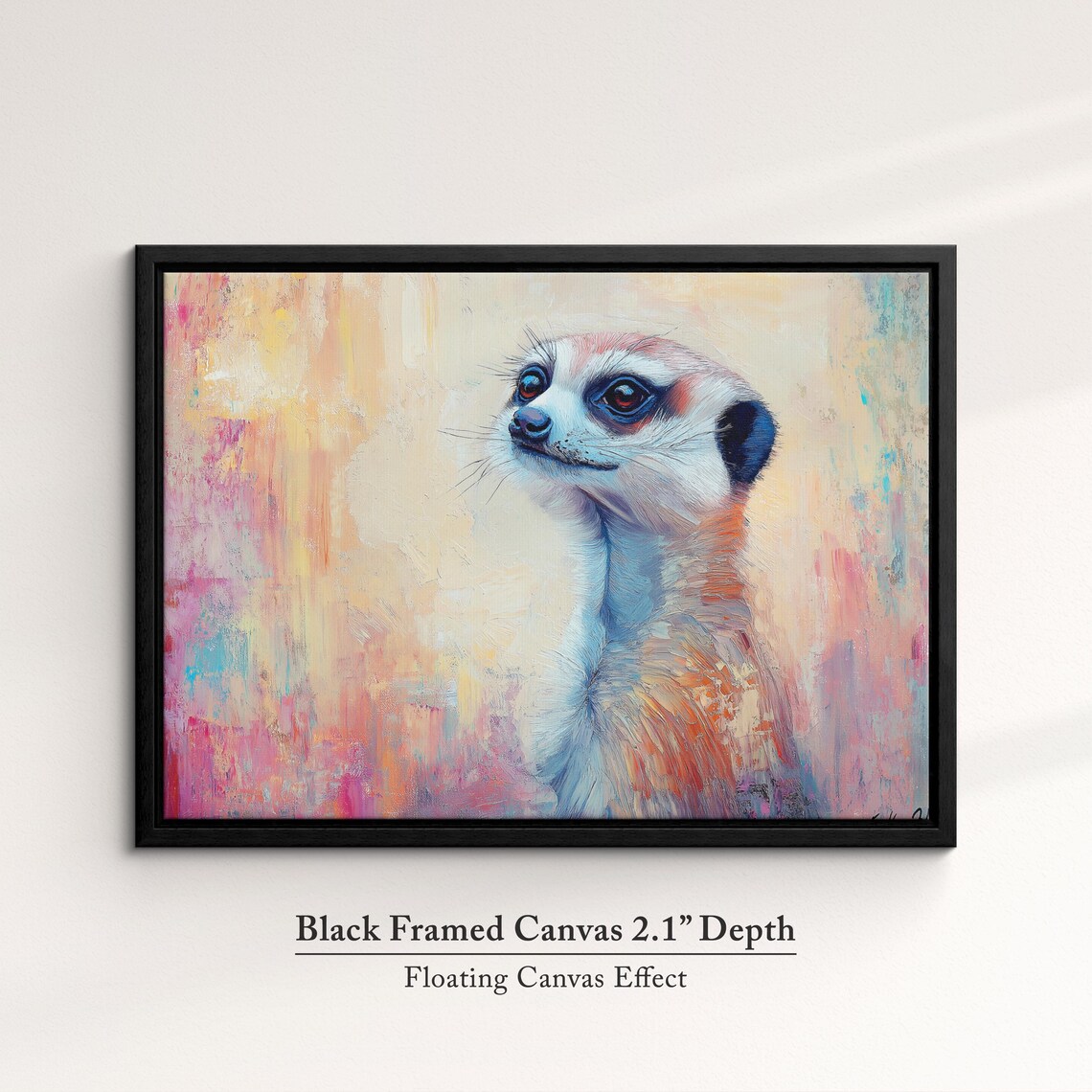 Meerkat Abstract Oil Painting, Animal Wall Art Print - Image 2