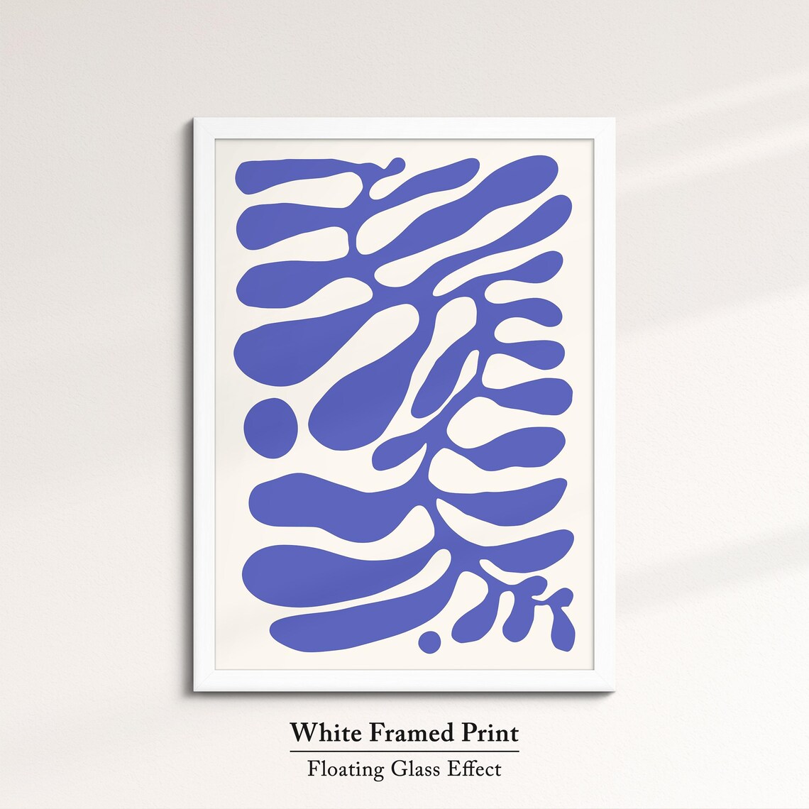 Blue Organic Shapes Abstract Art Matisse Style Modern Minimalist Wall Art Poster - Image 7