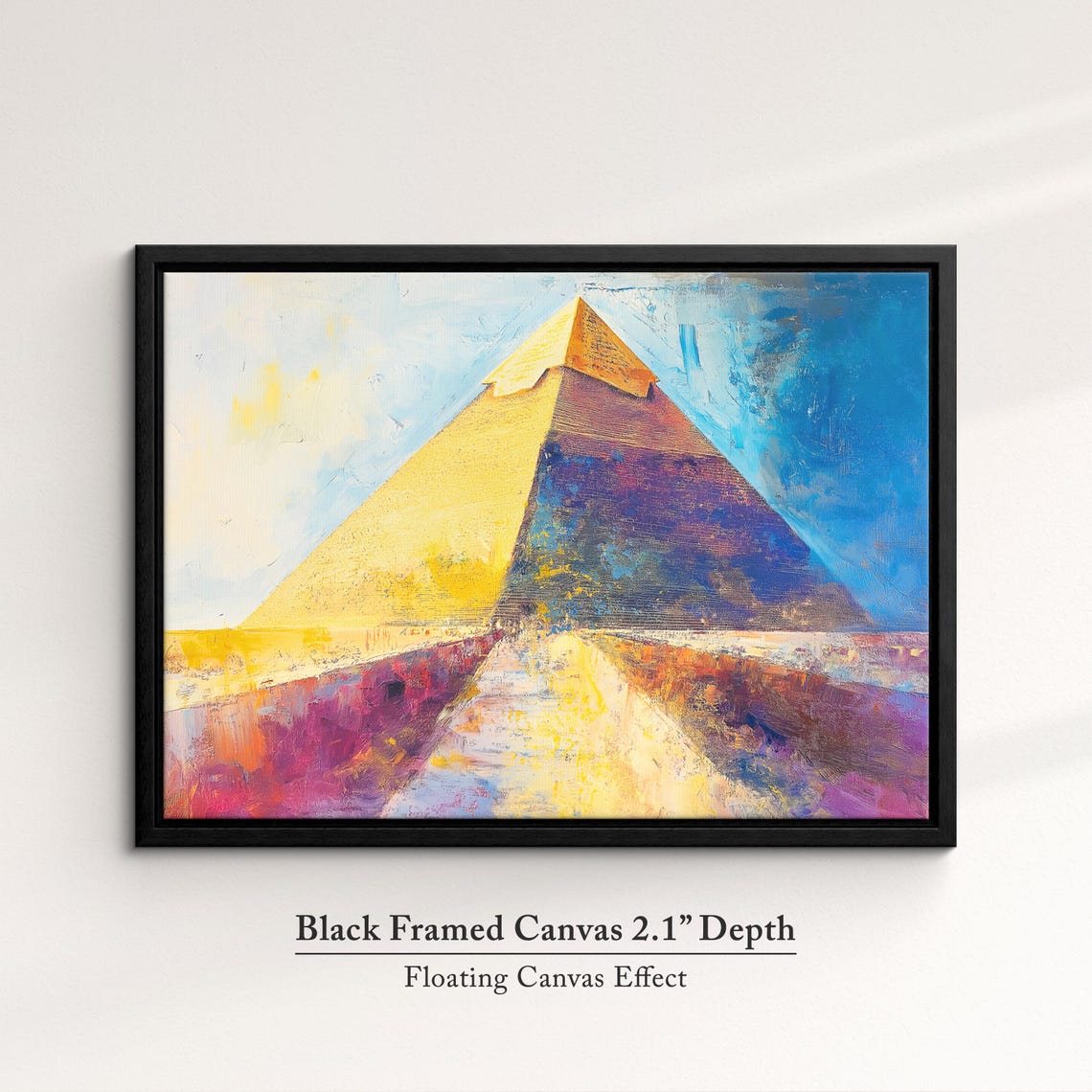 Great Pyramid Of Giza Abstract Oil Painting Golden Desert Egypt Poster - Image 2