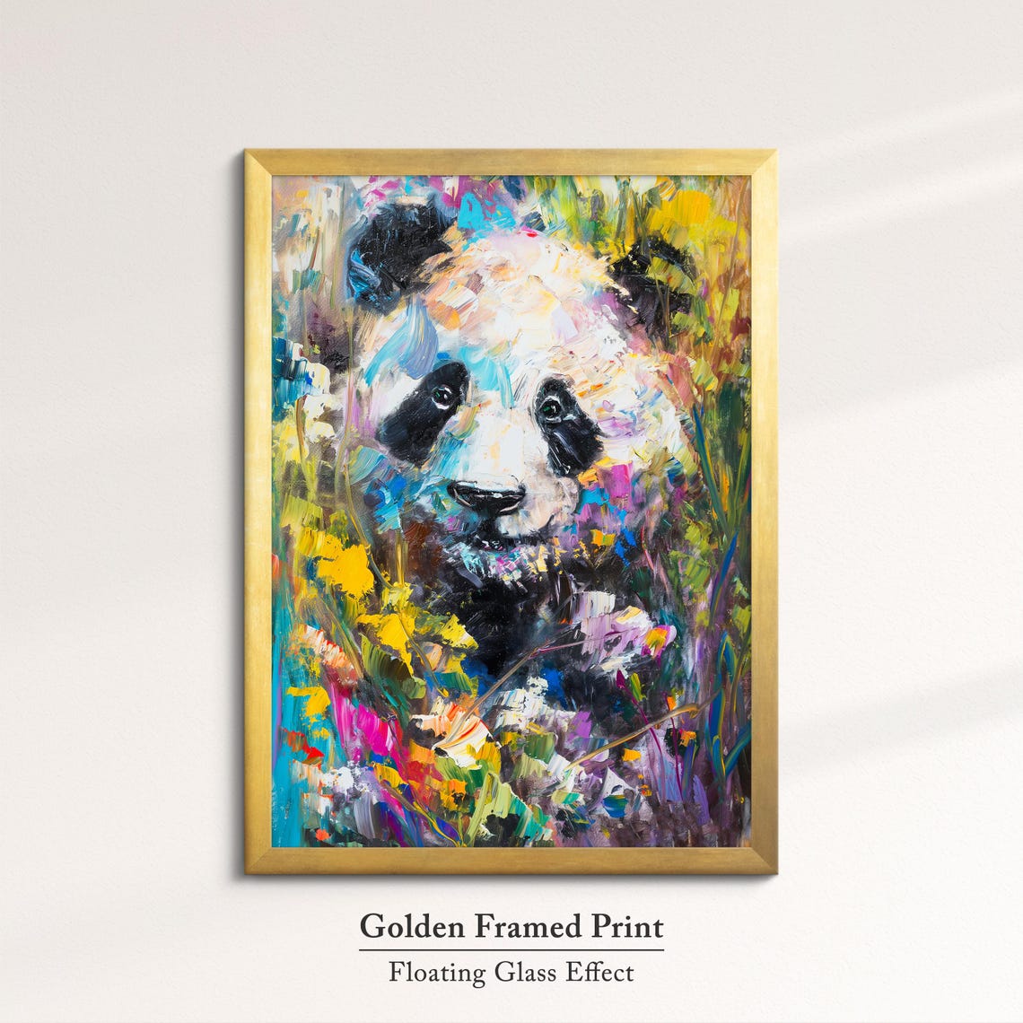 Giant Panda Face Colorful Abstract Bold Brushstroke Wildlife Wall Art - Image 5