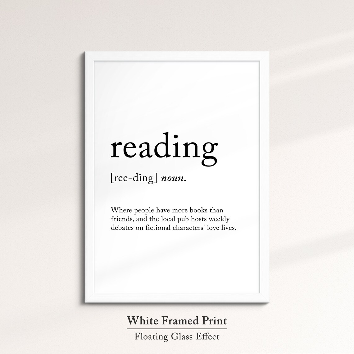 Reading England Uk Definition Dictionary Funny Quote Minimalist Framed Print Framed Wall Art Poster Home Decor Interior Gifts - Image 7