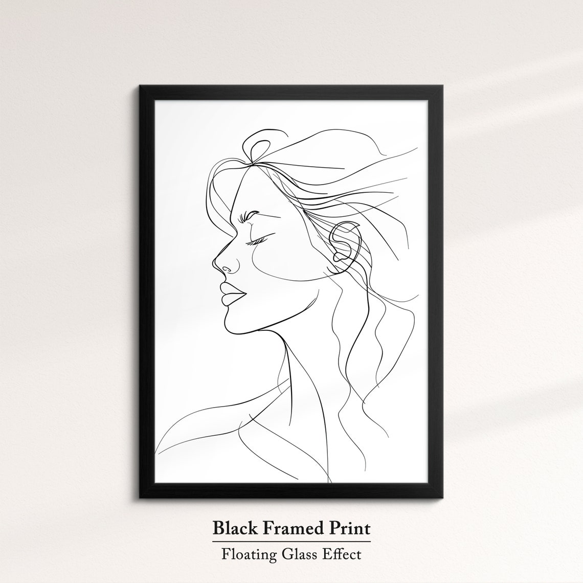 Minimalist Woman Face Line Art Elegant Black Outline Drawing Wall Art - Image 8