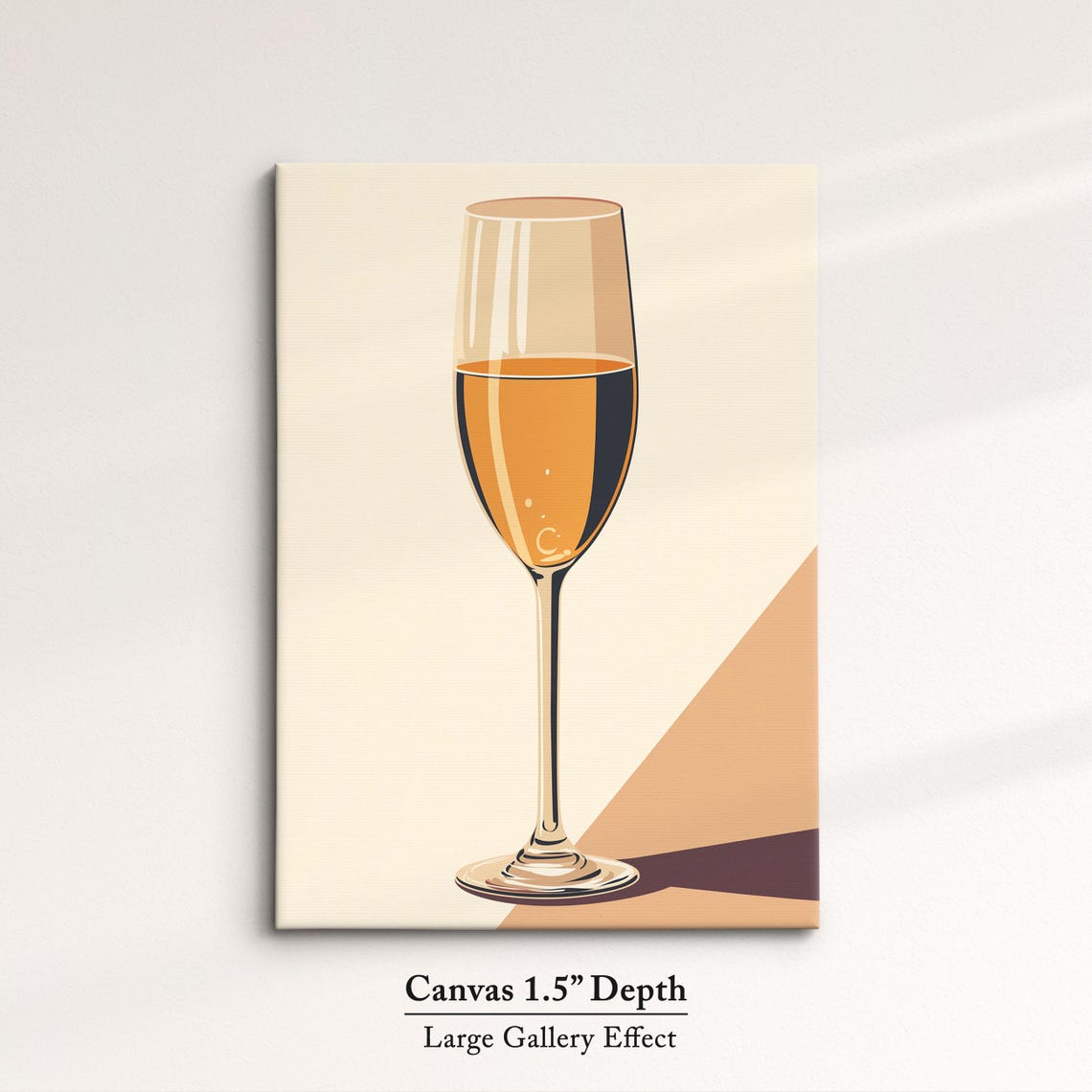 Minimalist Champagne Flute Illustration Boho Kitchen Wall Art Print - Image 3