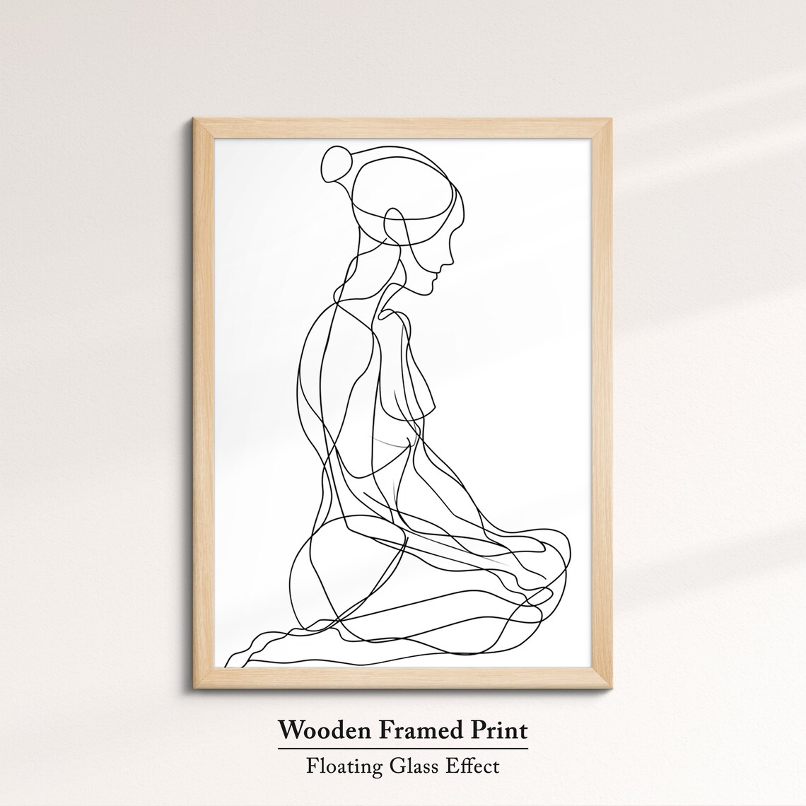 Elegant Woman Line Art Drawing Seated Female Figure Minimalist Wall Art Poster - Image 6