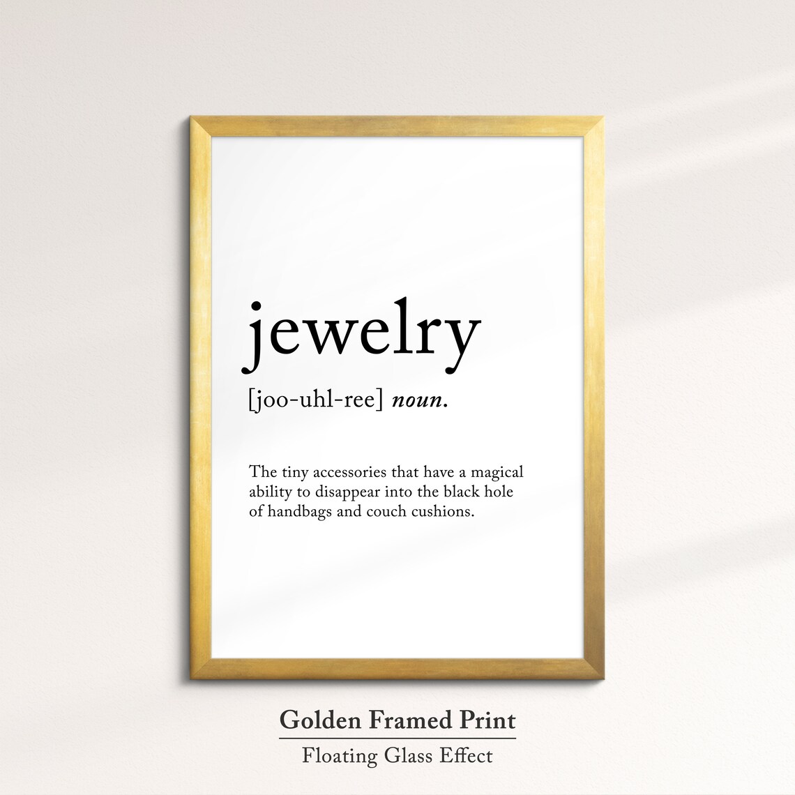 Jewelry Definition Dictionary Funny Quote Framed Print Framed Wall Art Poster Home Decor Interior Fashion Beauty Gifts For Her - Image 5