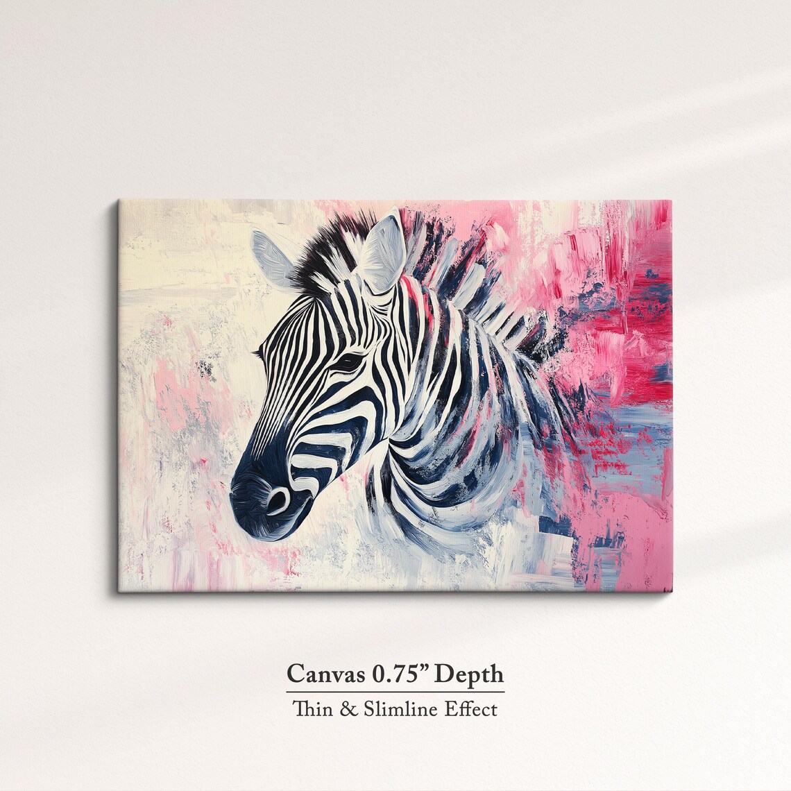 Zebra Head Pink Abstract Background Colorful Safari Animal Wall Art Poster - Image 4