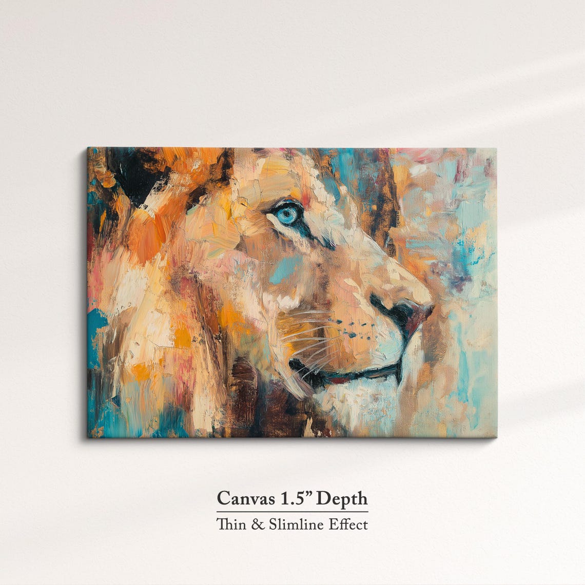 Lioness Abstract Oil Painting Side Profile Wild Cat Portrait Poster - Image 3