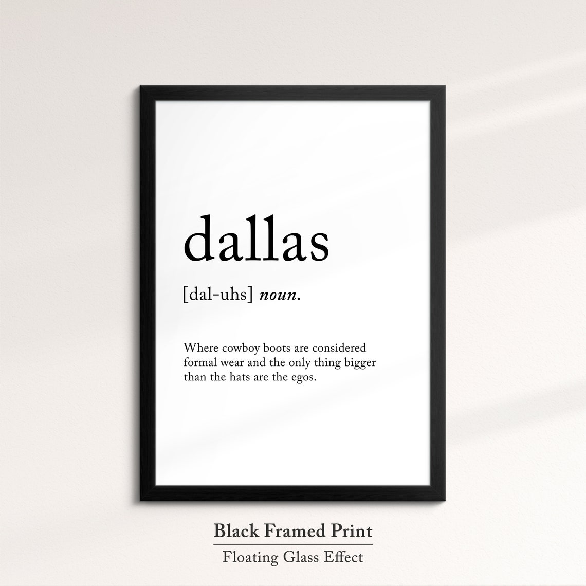 Dallas Texas Dictionary Definition Funny Cowboy Boots Quote Poster - Image 8