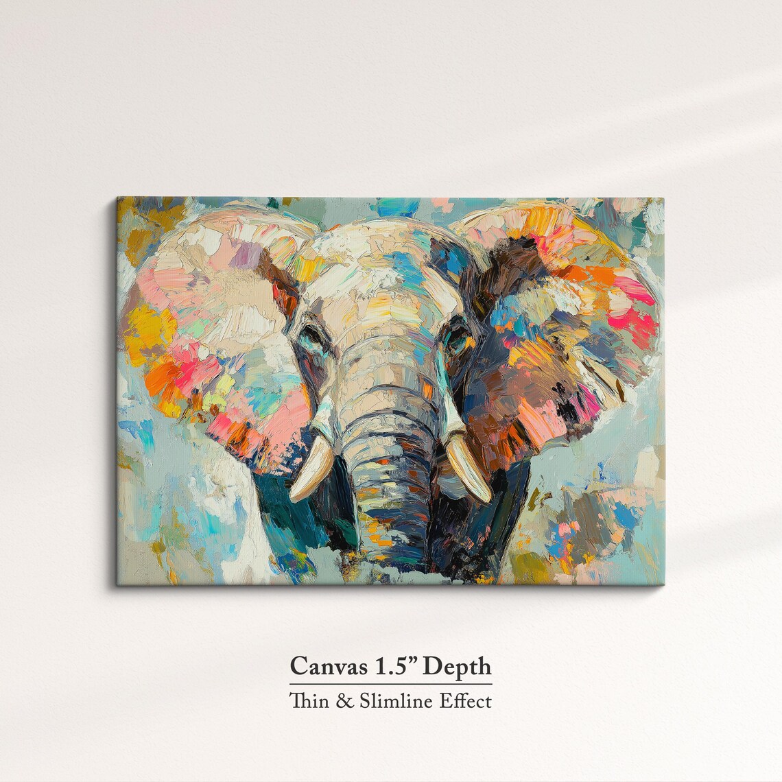 Abstract Elephant Oil Painting, Animal Art Print - Image 3