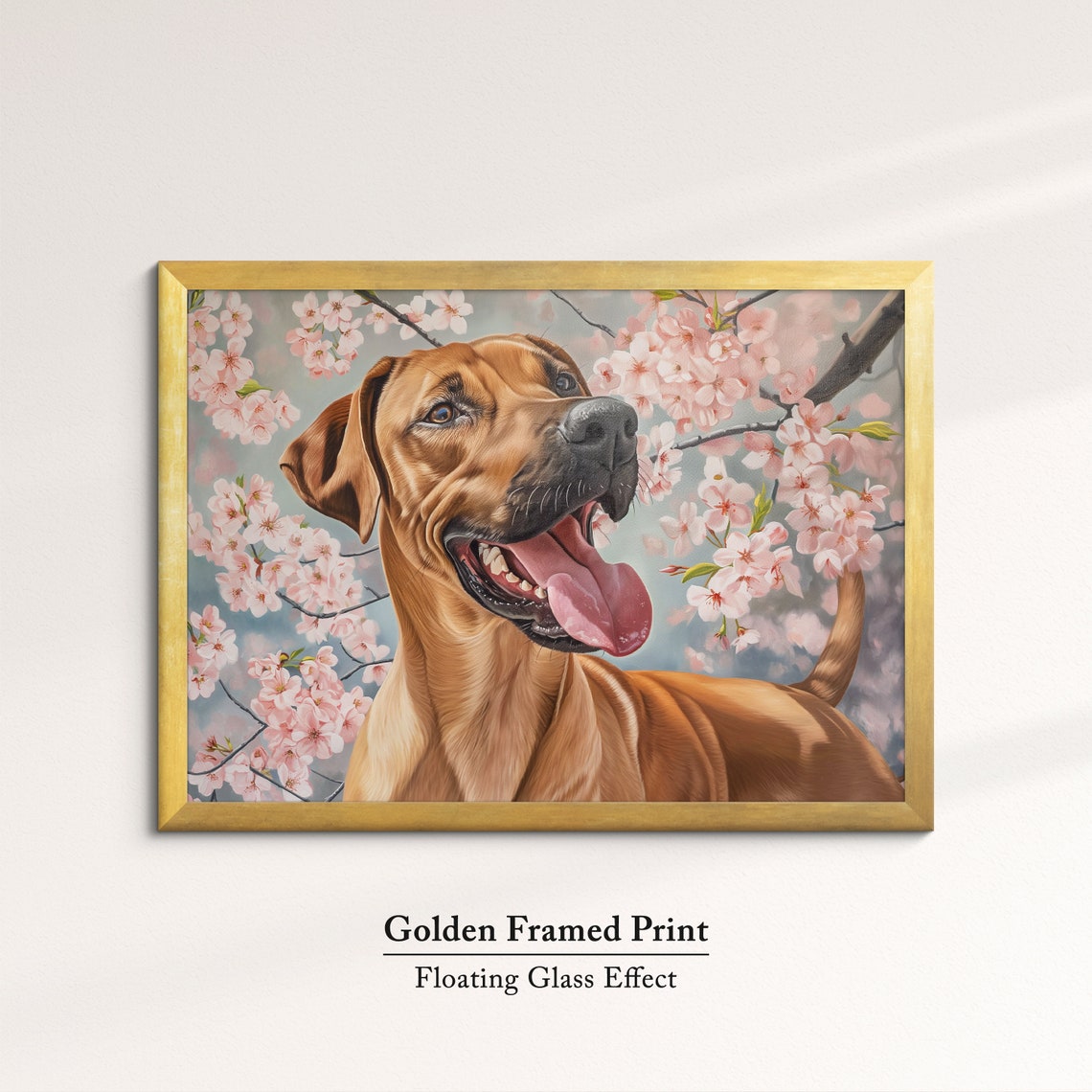 Rhodesian Ridgeback Smiling In Cherry Blossoms Happy Spring Dog Poster - Image 5