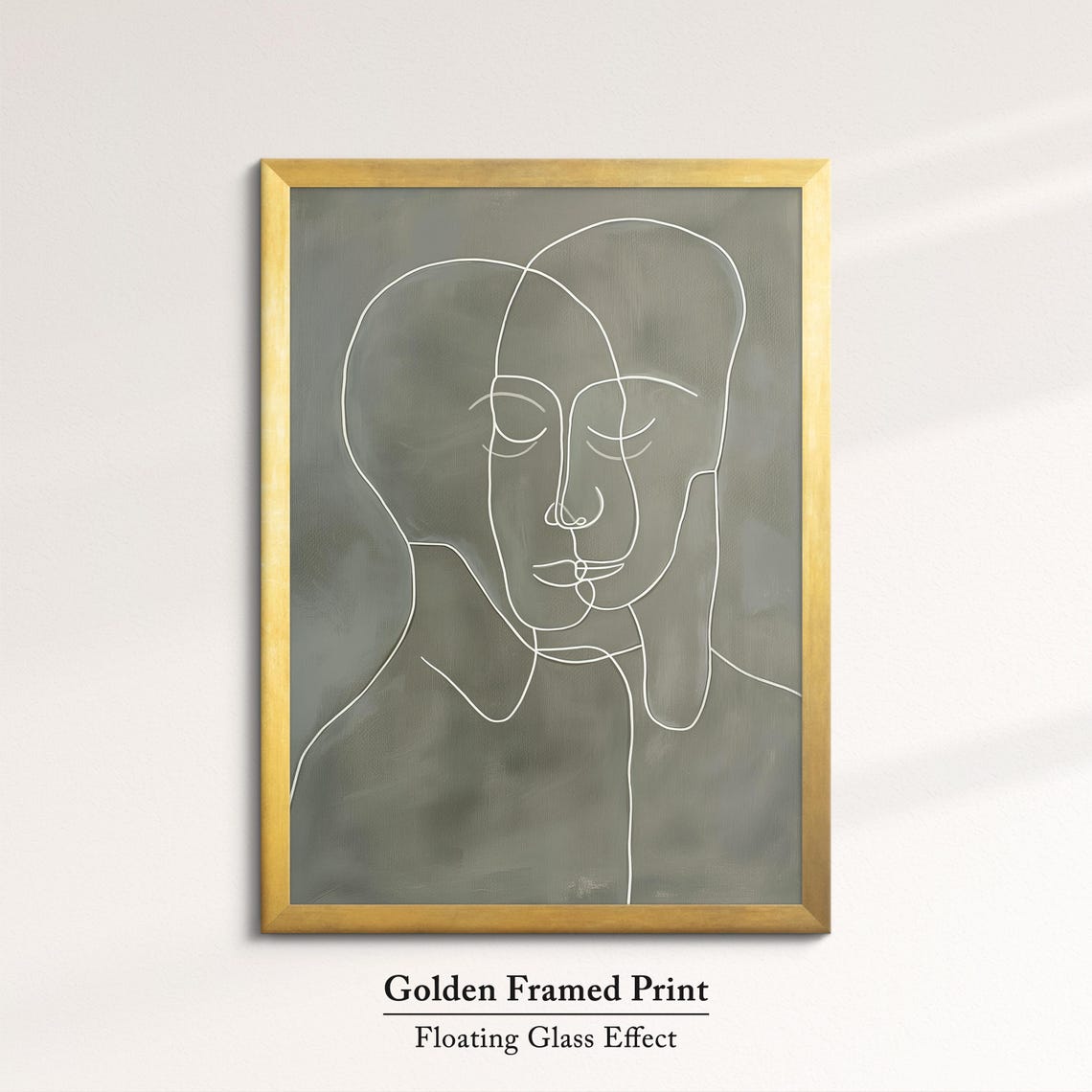 Overlapping Faces Minimalist Line Art Abstract Modern Wall Art Poster - Image 5