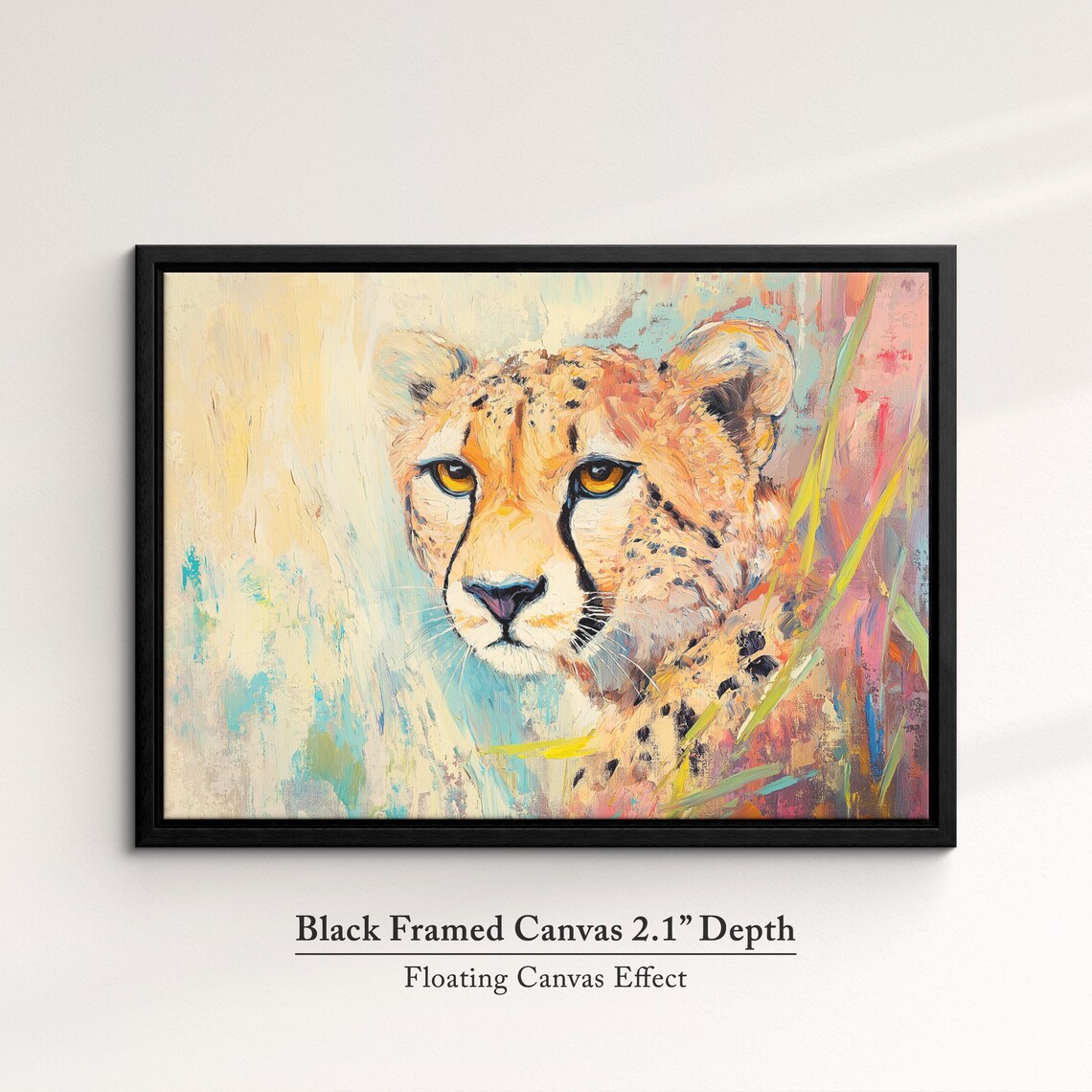 Cheetah Abstract Oil Painting Animal Wall Art Print - Image 2