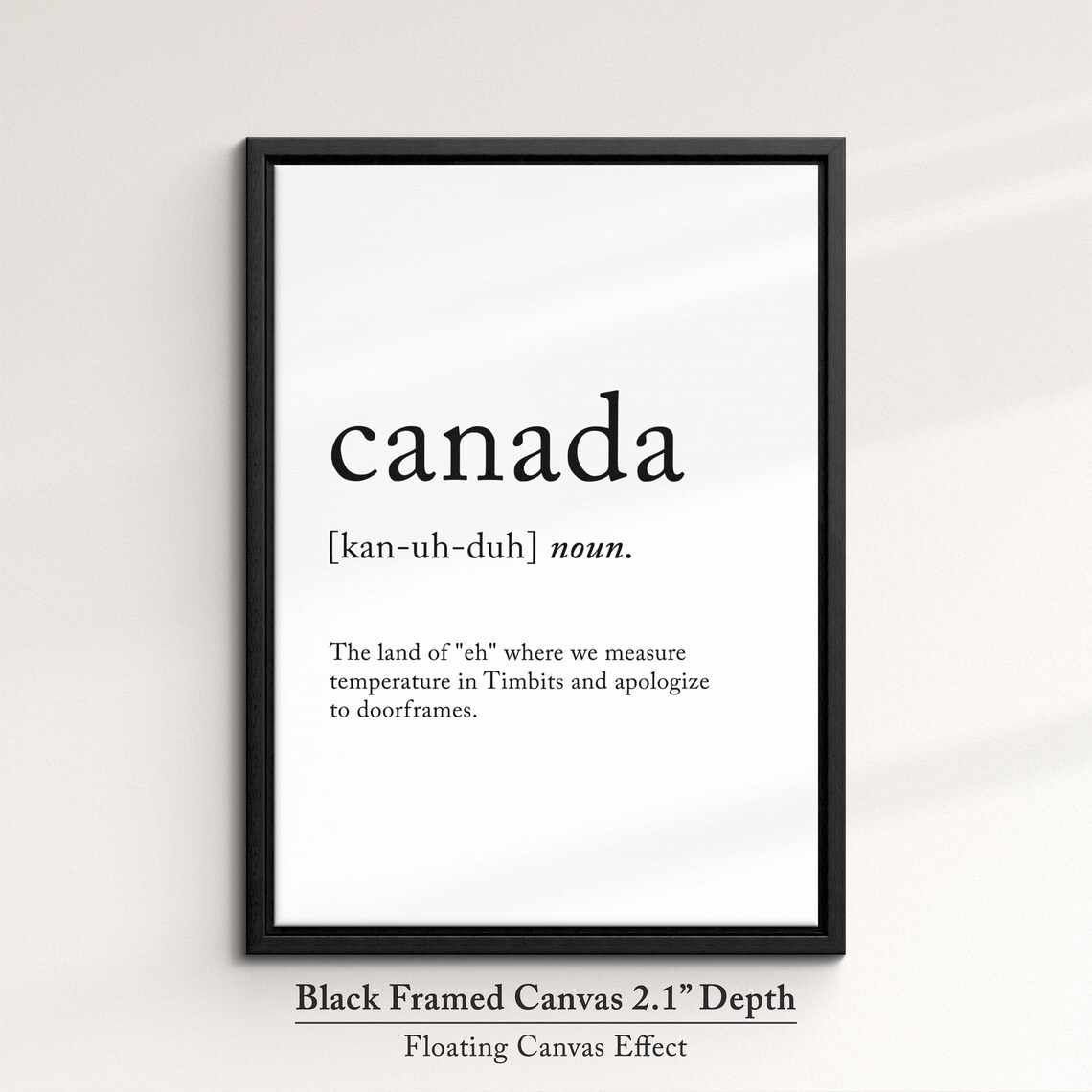 Canada Definition Dictionary Funny Quote Minimalist Framed Print Framed Wall Art Poster Home Decor Interior Canadian Gifts - Image 2