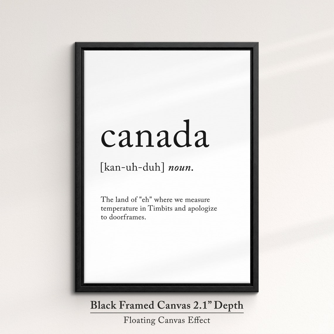 Canada Dictionary Definition Funny Eh Timbits Quote Minimalist Poster - Image 2