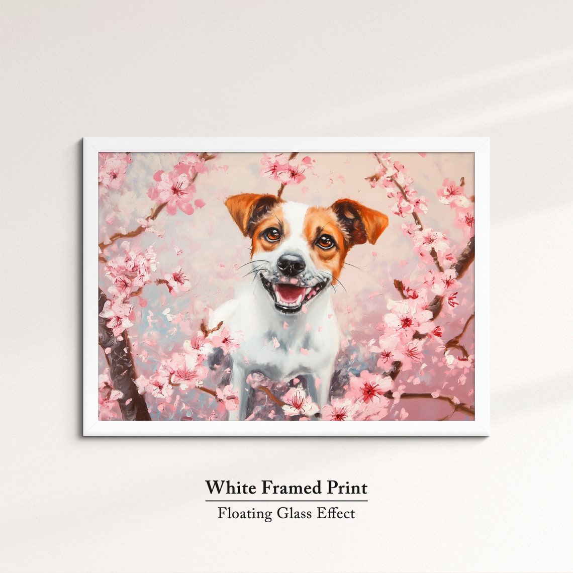 Cheerful Jack Russell Terrier Portrait In Blooming Cherry Tree Poster - Image 7