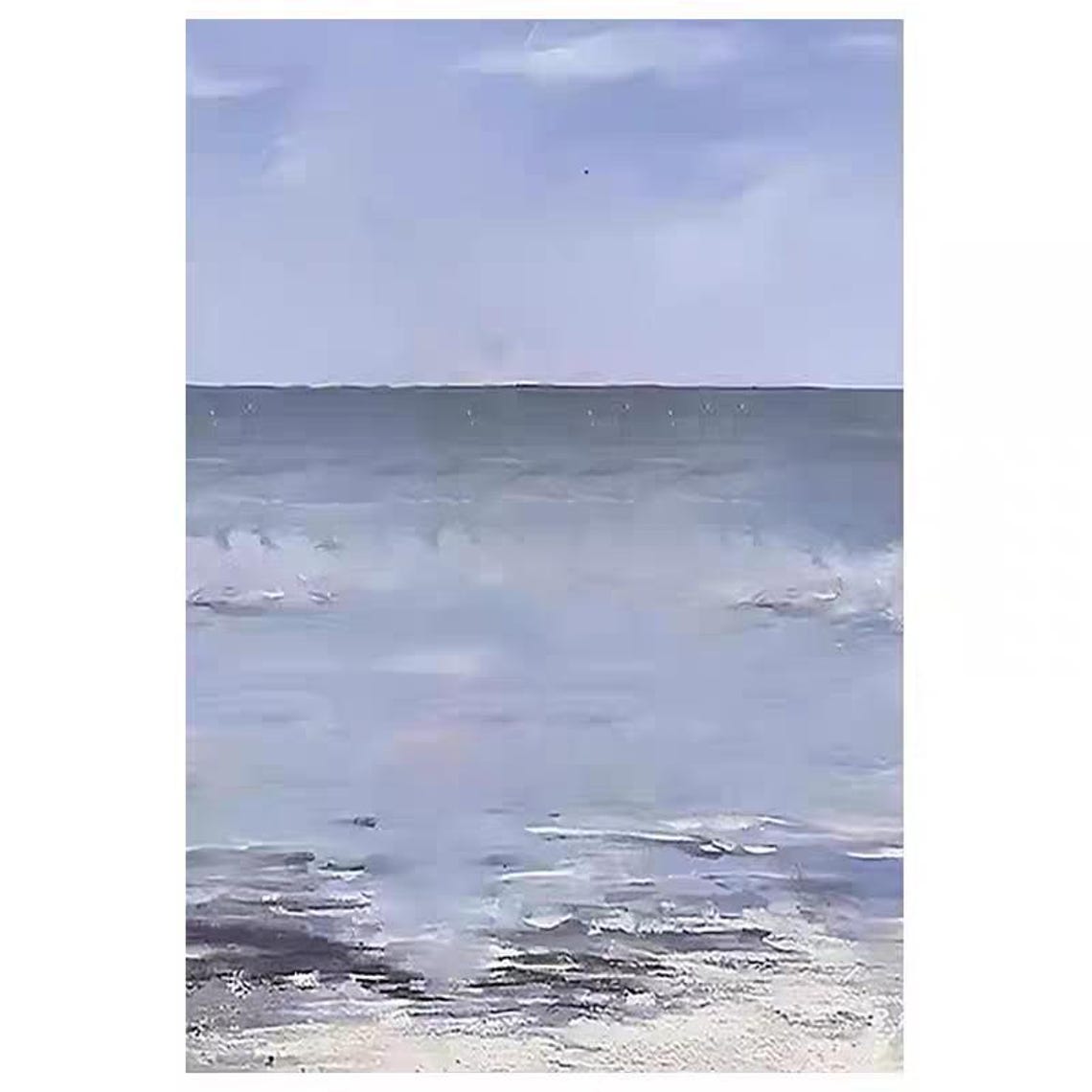 Purple Haze Seascape with Soft Blue Horizon Abstract Art Poster - Image 3